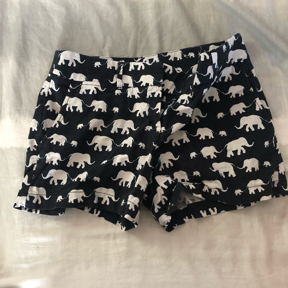 Ann Taylor LOFT riviera shorts elephant novelty animal print